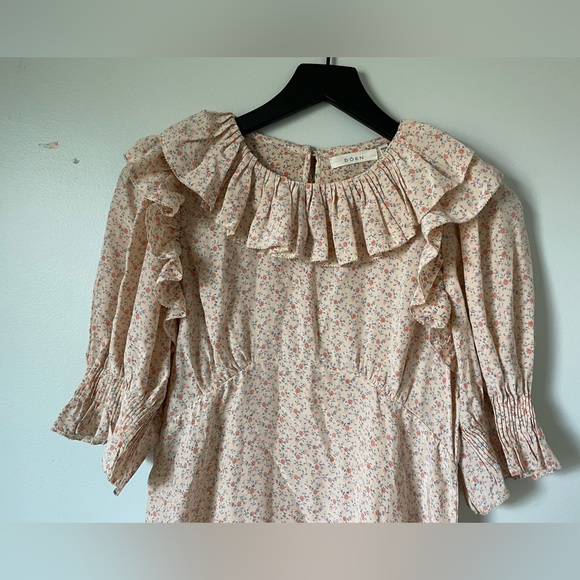 **SOLD**DOEN SILK FLORAL MINI DRESS - Picture 3 of 6